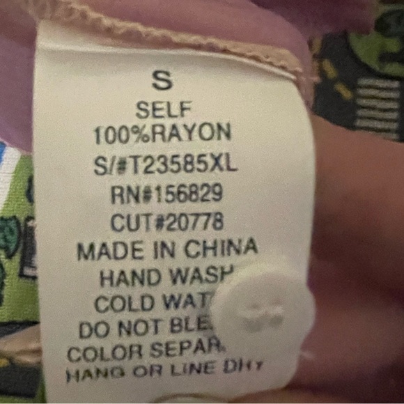 NWT WHITE BIRCH Tie Dye Button Down Shirt women’s Small oversized Rayon beachy - Picture 6 of 6